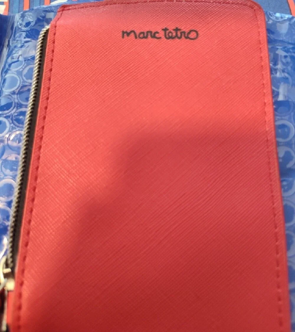 Marc Tetro Westie Red Cardholder Zipper Coin Purse Wristlet Strap 5 X 3